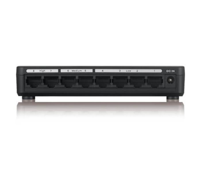 Zyxel GS-108SV2 8 Port Desktop Gigabit Ethernet Media Switch - Black - Zoom Image 4