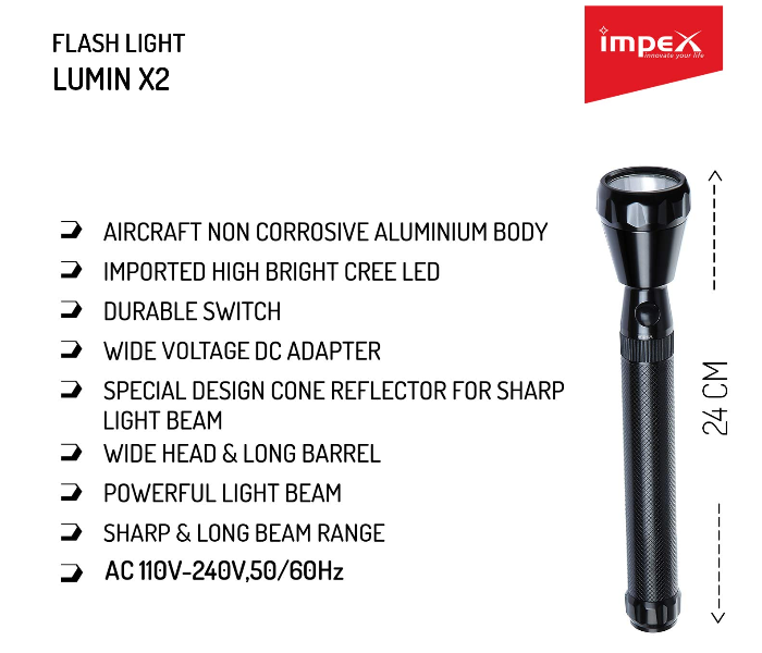 Impex Lumin X2 LED Flash Light - Black - Zoom Image 4