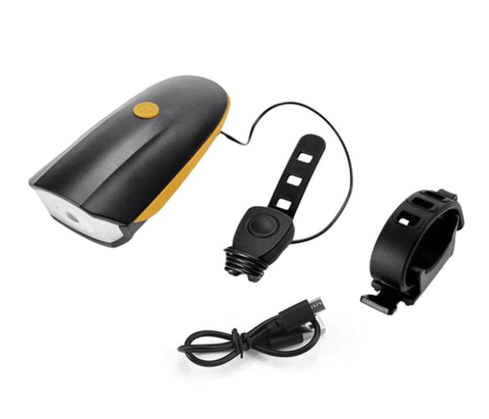 Rechargeable Cycling LED Front Light with Horn - Yellow - Zoom Image