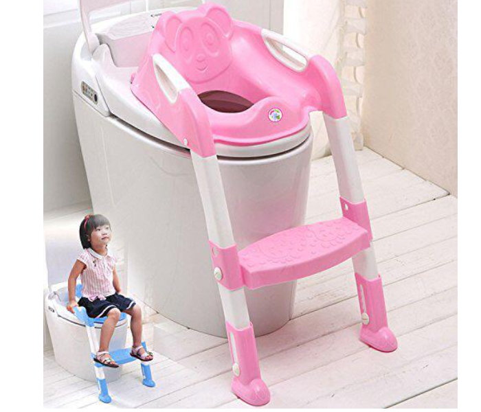 Baby adjustable Toddler Potty Training Toilet Seat With Ladder For Toddler - Pink - Zoom Image 1