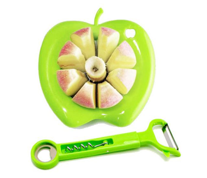 Taqdeer 702-LP Multifunction Double End Peeler with Bottle Opener & Apple Slicer Set - 2 Pieces - Zoom Image