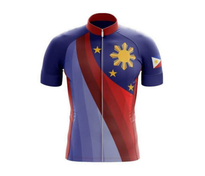 Full Zip Coolmax Polyester Cycling Jersey Philippine Flag Design Large For Men - Zoom Image 1