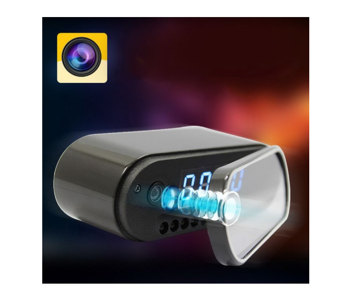 UK Plus Wireless Wi-fi Motion Detector 1080P Alarm Clock Surveillance Camera - Black - Zoom Image 4