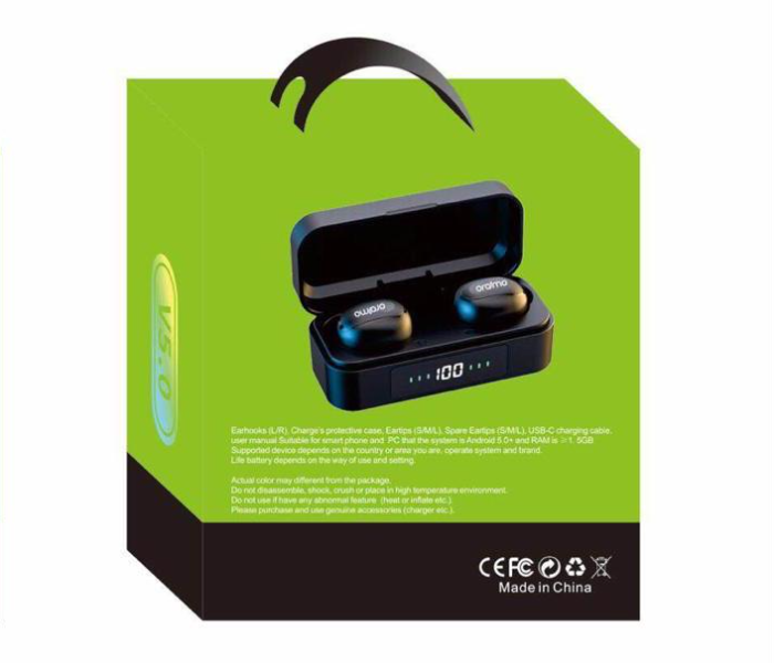 Oraimo Air Max True Wireless Headsets with LCD Display - Black - Zoom Image 2