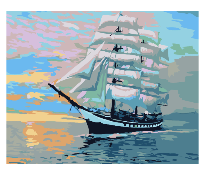 Caravel Ship DIY 2070  Canvas Painting  - Zoom Image 1