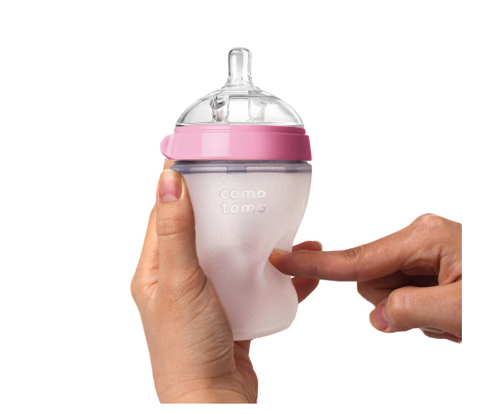 Comotomo 236 ml Natural Feel Baby Bottle - Pink - Zoom Image 3