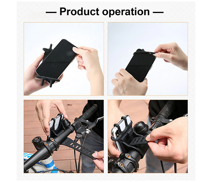 Mobile Phone Holder For Bicycle And Scooters - Black - Zoom Image 2