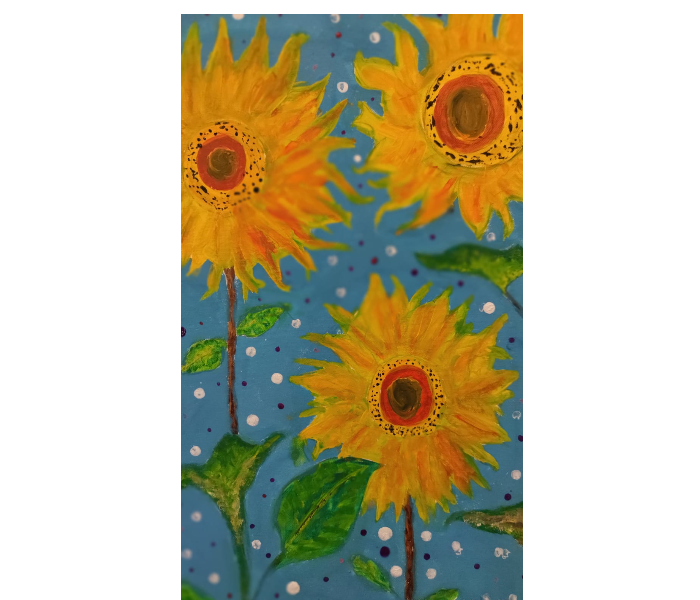 Nathen Quinzel 50 X 40 Cm Hand Painted Sunflower Portrait - Zoom Image