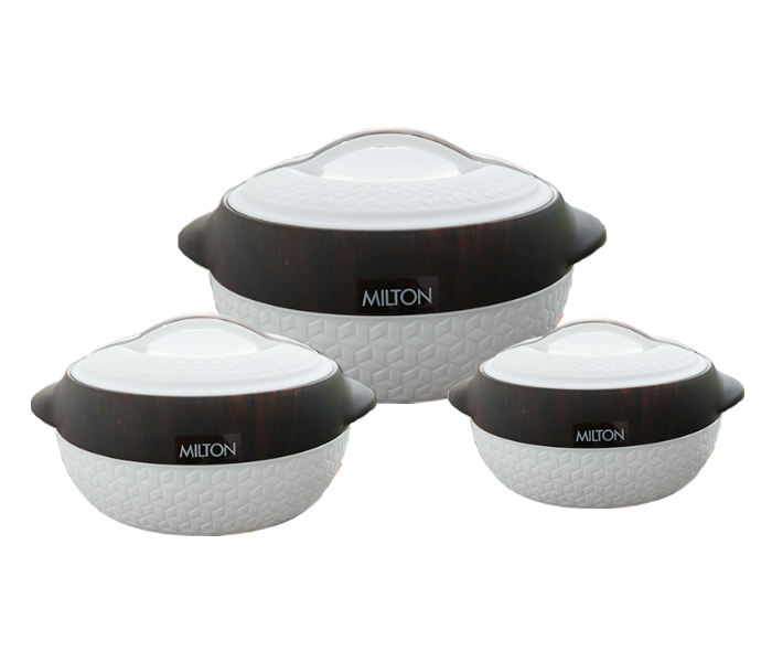 Milton 3 Pieces Matrix Casserole Set - White - Zoom Image 1