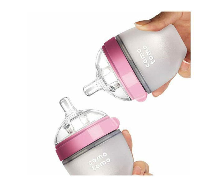 Comotomo 150 ml Pack of 2 Natural Feel Baby Bottle - Pink - Zoom Image 2