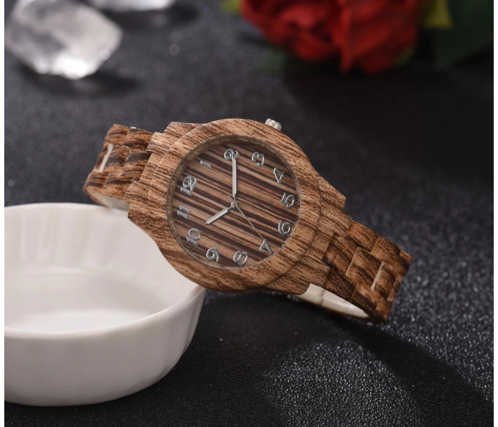 Luxury Bran Women Quartz Bamboo Watches - Coffee - Zoom Image 3