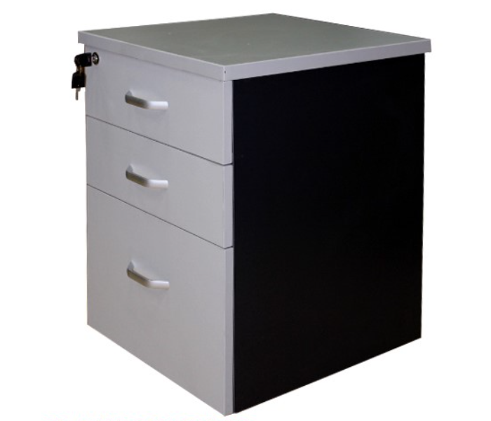 Modesty Panel 6619-Gr-Md 55x40x62cm 3drawers Lockable On Castors Mobile Pedestal - Beech - Zoom Image