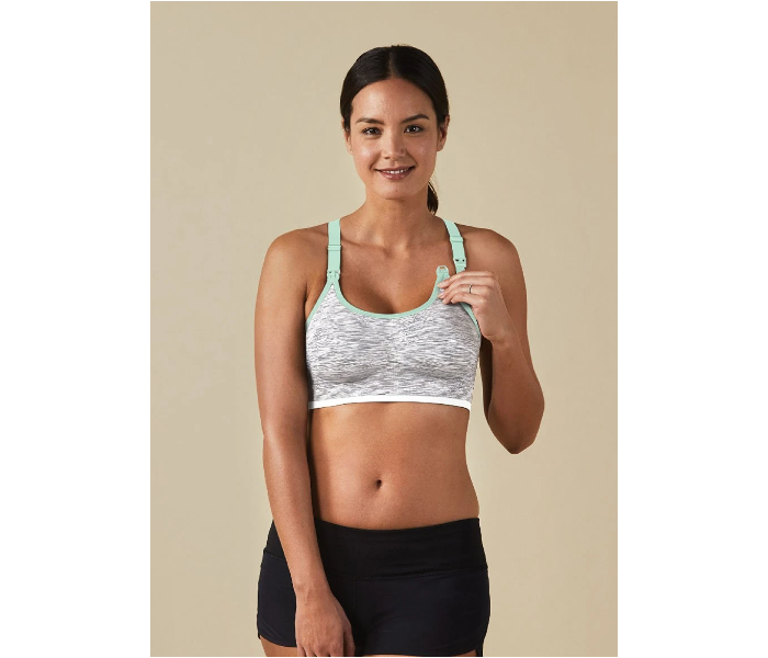 Bravado Rhythm Body Silk Seamless Nursing Bra Large - White And Grey - Zoom Image 3