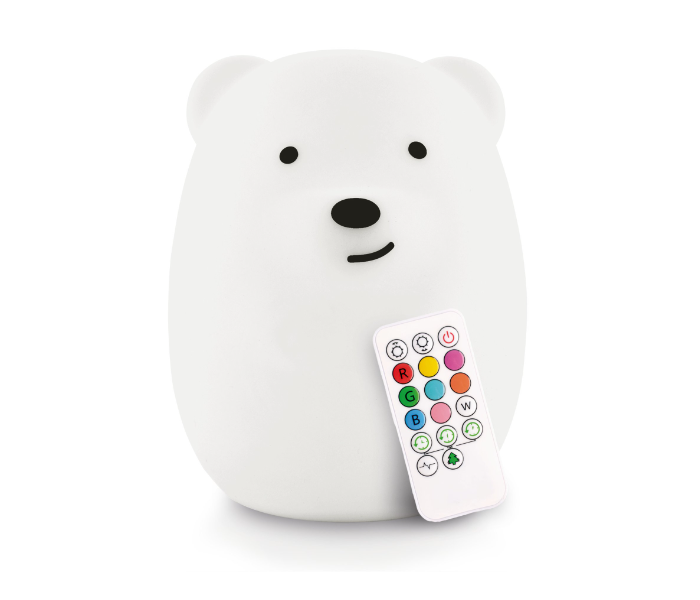 Lumipets Remote Control Bear Nightlight Toy for Kids - White - Zoom Image 1