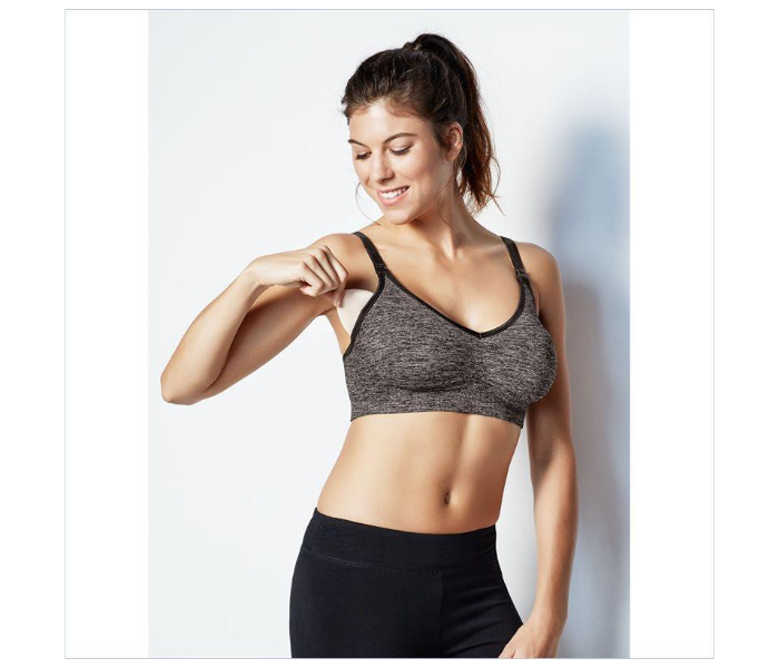 Bravado The Body Silk Seamless Yoga Nursing Bra Small - Charcoal Heather - Zoom Image 4