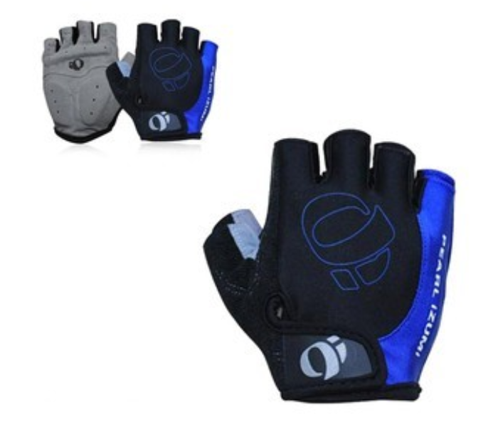 Half Finger Antiskid Gel Medium Gloves for Bike and Scooter - Blue - Zoom Image 1