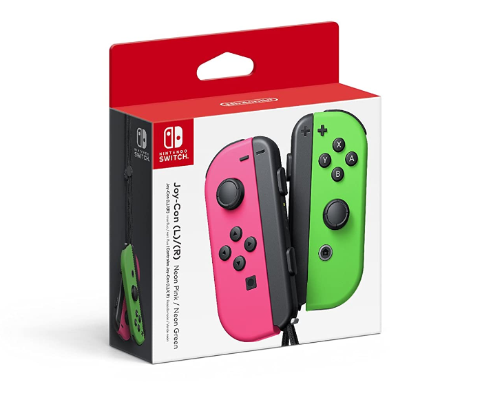 Nintendo Joy Cons Switch Left and Right - Pink & Neon Green - Zoom Image 2