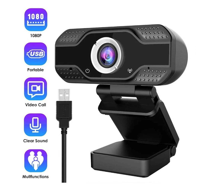 Heatz ZR80 Full HD 1080p Webcam- Black - Zoom Image 2