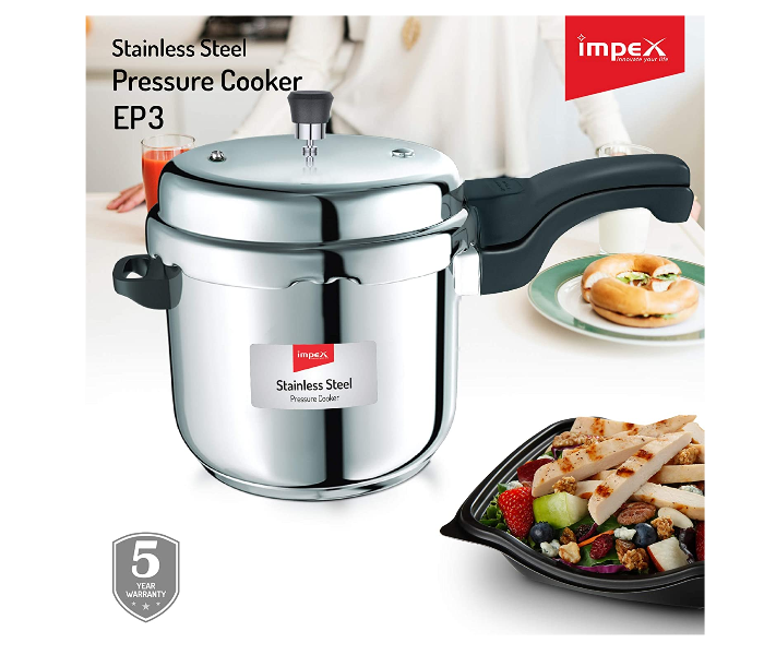 Impex EP3 3 Litre Stainless Steel Pressure Cooker - Stainless Steel - Zoom Image 4