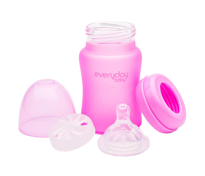 Everyday Baby 150ml Glass Heat Sensing Baby Bottle - Pink - Zoom Image 2