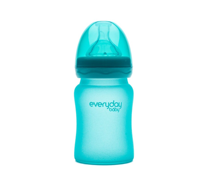 Everyday Baby 150ml Glass Heat Sensing Baby Bottle- Turquoise - Zoom Image 1