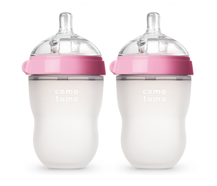 Comotomo 236 ml Pack of 2 Natural Feel Baby Bottle - Pink - Zoom Image 1