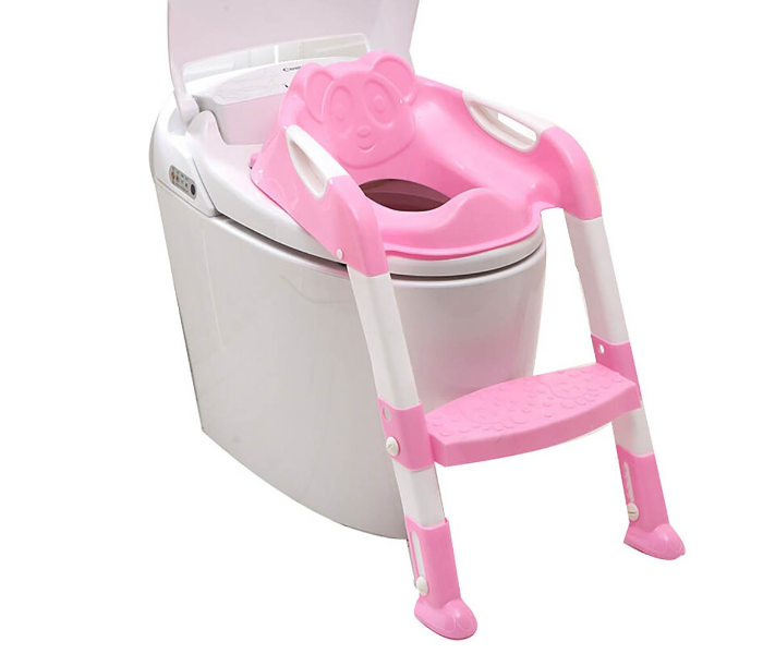 Baby adjustable Toddler Potty Training Toilet Seat With Ladder For Toddler - Pink - Zoom Image 2