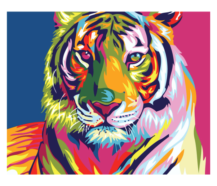 Colorful Tiger DIY 3009 Canvas Painting  - Zoom Image 1