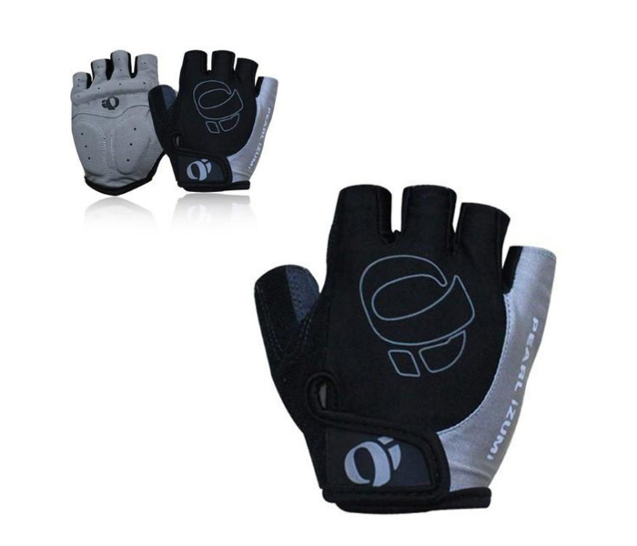 Half Finger Antiskid Gel Extra Large Gloves for Bike and Scooter - Grey - Zoom Image