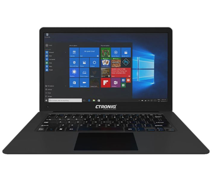 Ctroniq Notebook CT18NB00BK 14 Inch Display 2GB RAM 32GB Flash Atom Processor Intel HD Graphics 500 Windows 10 - Black - Zoom Image 1