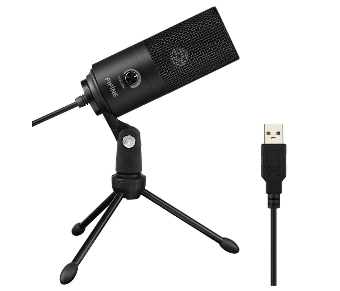 Fifine K669B USB Microphone with Volume Dial for Streaming - Black - Zoom Image 1