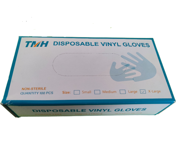 TMH-054 100Pieces Disposable Vinyl Gloves Powder Free Large - Zoom Image