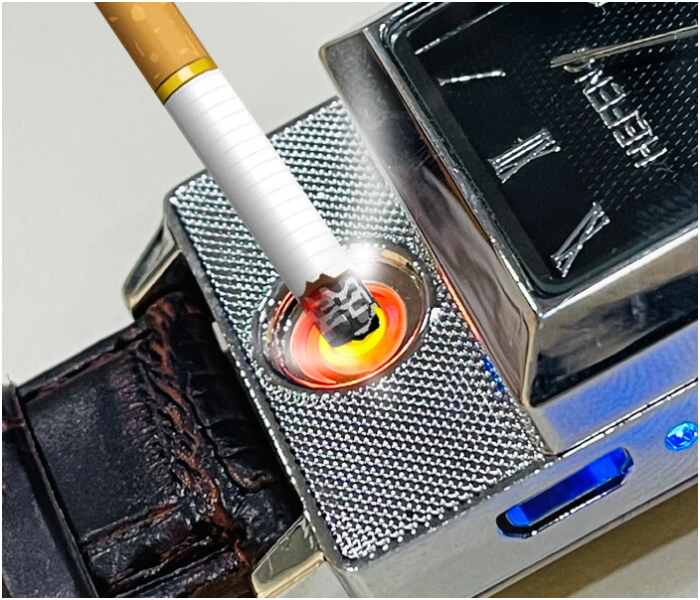 Cigarette Lighter Watch Squire Type with USB Rechargeable - Zoom Image 2