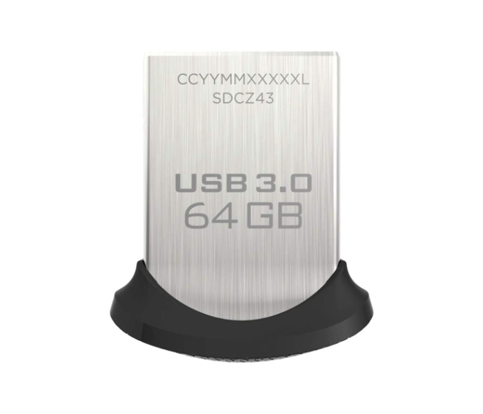 SanDisk SDCZ43-064G-GAM46 64GB Ultra Fit USB 3.0 150 Mb Per Sec Flash Drive - Black - Zoom Image 1