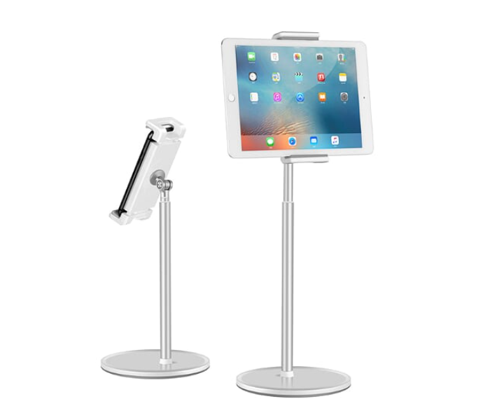 TMH 4HS Stand Arm Aluminum Stand Holder Adjustable Height for Smartphone and Tablet - Silver - Zoom Image