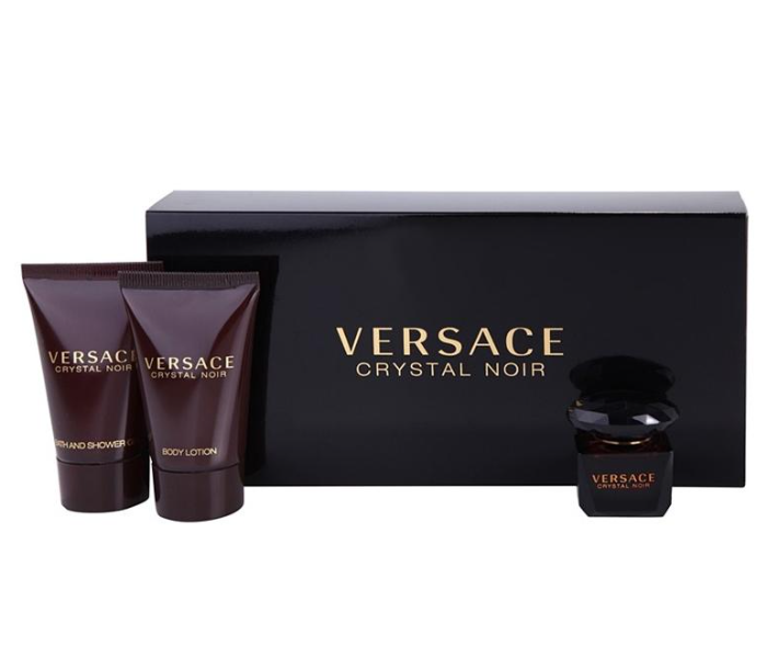 Versace 5ml Cristal Noir Eau De Toilette with 25ml Shower Gel and 25ml Body Lotion Gift Set  - Zoom Image 1