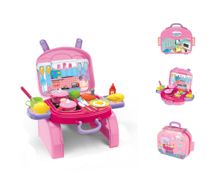 Brytostore BHTTHL0385 Kitchen Set for Kids - Pink - Zoom Image