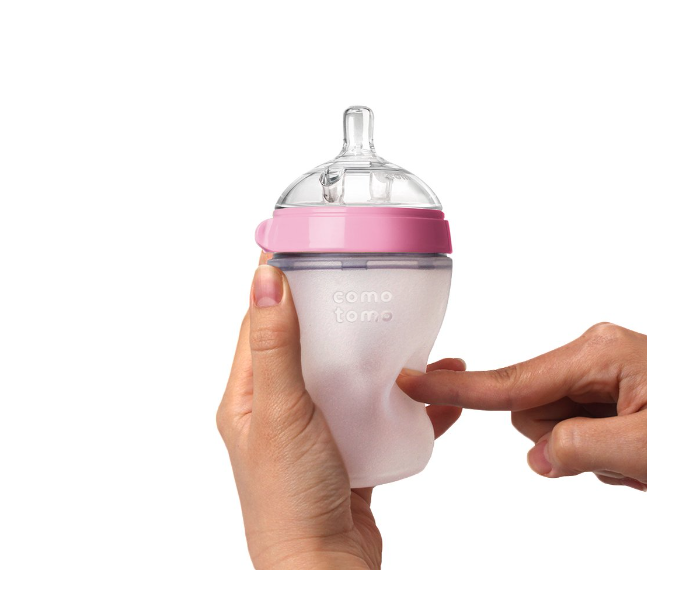 Comotomo 150 ml Natural Feel Baby Bottle - Pink - Zoom Image 3