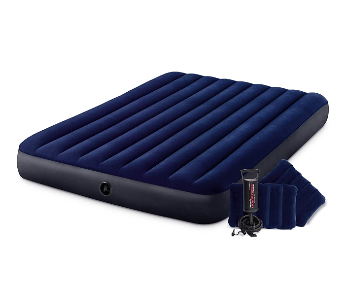 Intex 64765 152 x 203 x 25 cm Inflatable Bed With Air Pump and Pillows - Zoom Image 1