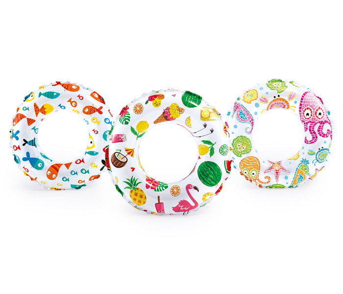 Intex 59241 Lively Print Swim Rings- White - Zoom Image 1