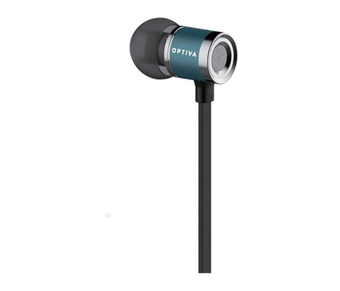 Optiva OP6 Metal Bass Ear Phone - Black and Blue - Zoom Image 1