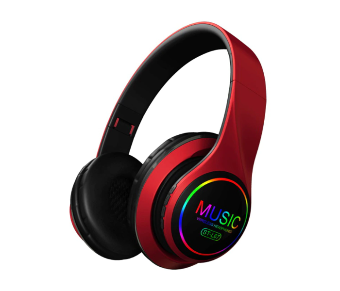 IPOS ST-L67 LED Light Bluetooth Earphone Stereo Headset - Red - Zoom Image 1