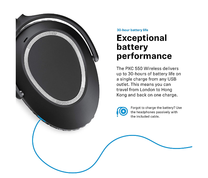 Sennheiser PXC-550 Bluetooth Headphone - Black - Zoom Image 4