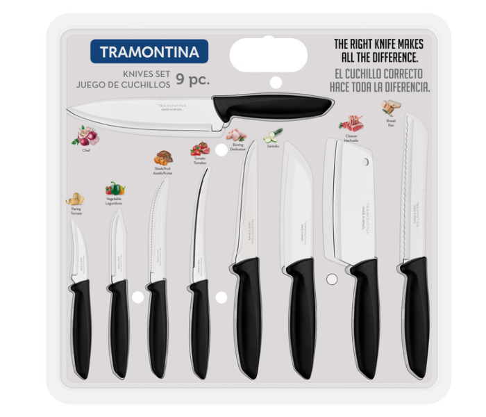 Tramontina 9 Pieces Plenus Knives Set - Black - Zoom Image 1