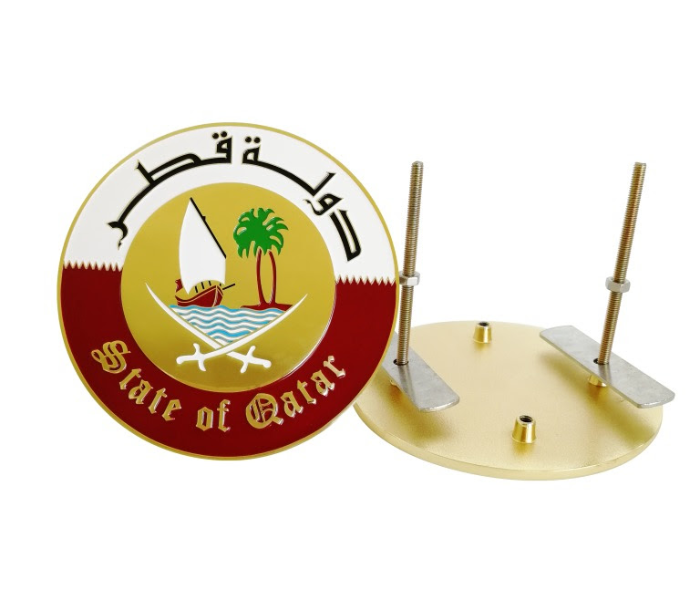 State of Qatar Metal Grill Car Badges  - Zoom Image