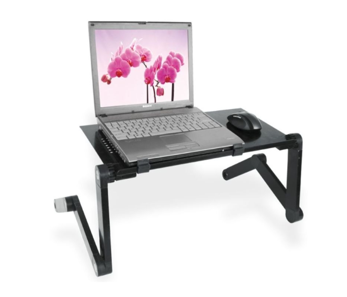 Multifunctional Portable and Adjustable Laptop Table - Black - Zoom Image 2