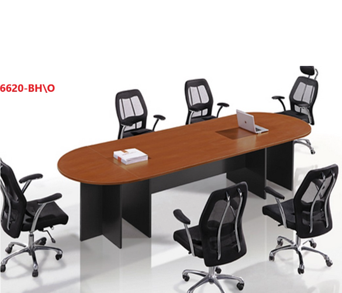 Modesty Panel 6620 BH O 240x120cm Oval Shape Meeting Table - Cherry - Zoom Image