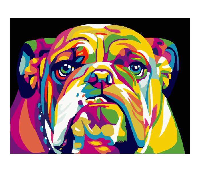 Colorful Pug Breed DIY 3160 Canvas Painting  - Zoom Image 1