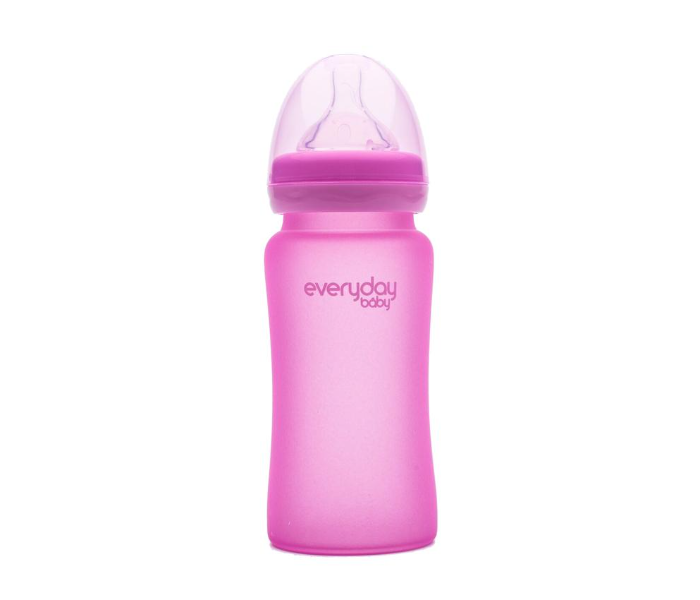 Everyday Baby 240ml Glass Heat Sensing Baby Bottle - Pink - Zoom Image 1