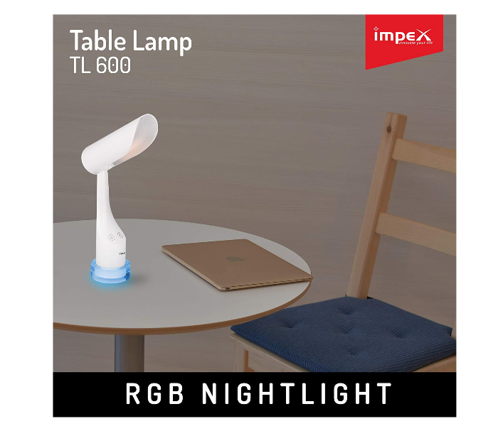 Impex TL 600 Rechargeable LED Table Lamp - White - Zoom Image 4